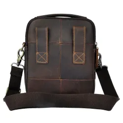 Leather shoulder / crossbody bag - with zippers / pocketsBags