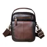 Leather shoulder / crossbody bag - with zippers / pocketsBags