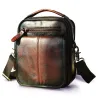Leather shoulder / crossbody bag - with zippers / pocketsBags