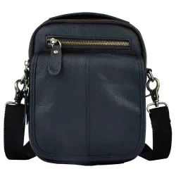 Leather shoulder / crossbody bag - with zippers / pocketsBags
