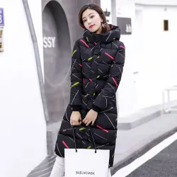 Warm / long down winter jacket with hood and zipperJackets