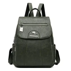 Leather backpack - with hand strap / zippersBackpacks