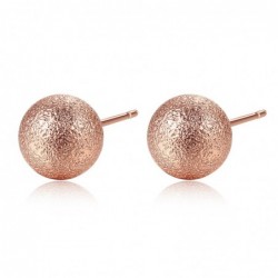Rose gold metal ball - stud earrings