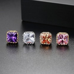 Small geometric crystal earrings