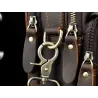 Leather shoulder / crossbody bag - with zippers / pocketsBags