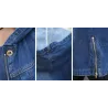 Trendy denim long jacket - with hood - zipper - pocketsJackets