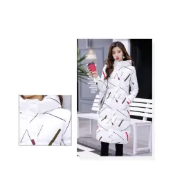 Warm / long down winter jacket with hood and zipperJackets