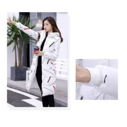 Warm / long down winter jacket with hood and zipperJackets