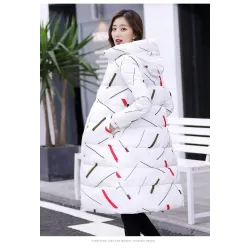 Warm / long down winter jacket with hood and zipperJackets