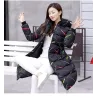Warm / long down winter jacket with hood and zipperJackets