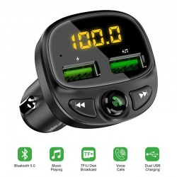 Car charger - dual USB - Bluetooth - wireless - FM - MP3 - TF card - hands-freeInterior accessories