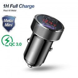 QC 3.0 - dual USB - phone car charger - LED digital display - quick chargingInterior accessories