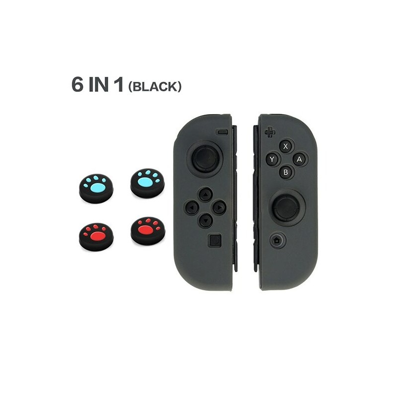 Nintendo Switch controller silicone case - 6 in 1 - with thumb stick cover - cat claw printSwitch