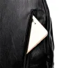 Fashionable leather backpack - with a metal front buckleBackpacks