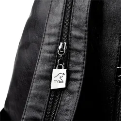 Fashionable leather backpack - with a metal front buckleBackpacks