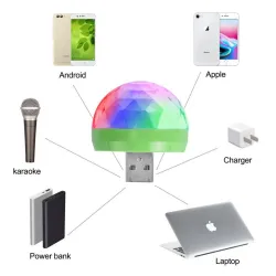 Mini disco light - USB - LED - crystal ball - lamp - with music sensorStage & events lighting