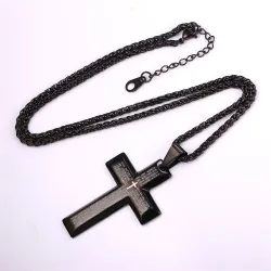 Cross with prayers - necklace - stainless steelNecklaces