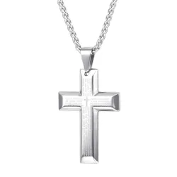 Cross with prayers - necklace - stainless steelNecklaces