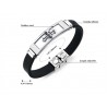 Silicone bracelet with hollowed cross - stainless steel - electroplated - adjustableBracelets
