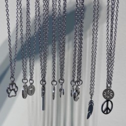 Stainless steel necklaces - long chain - sun / compass/ paw / yin yangNecklaces