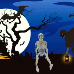 Full life size human skeleton - movable - Halloween decoration - 40cmHalloween & Party