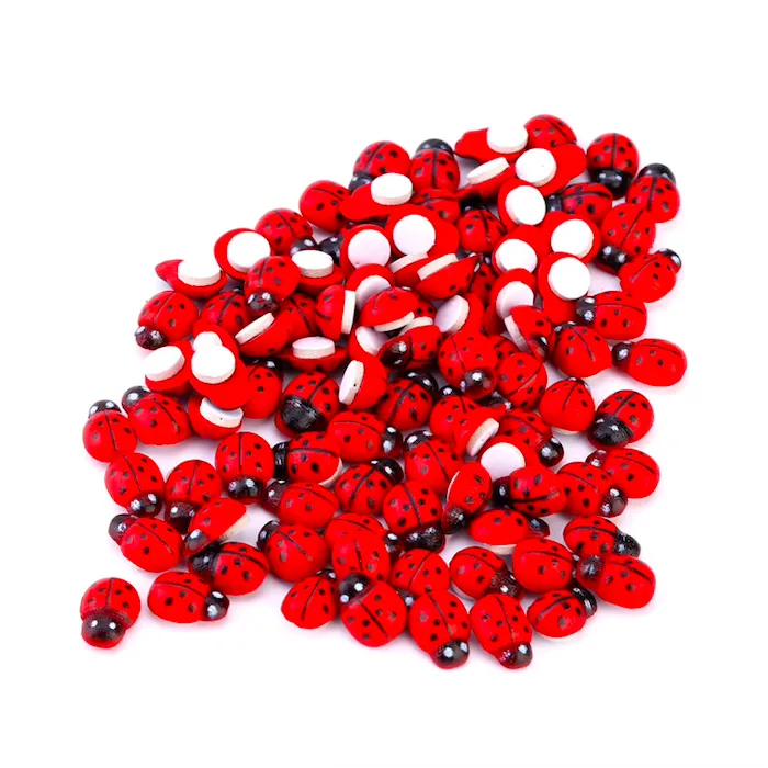 Wooden ladybugs stickers 100 piecesWall stickers