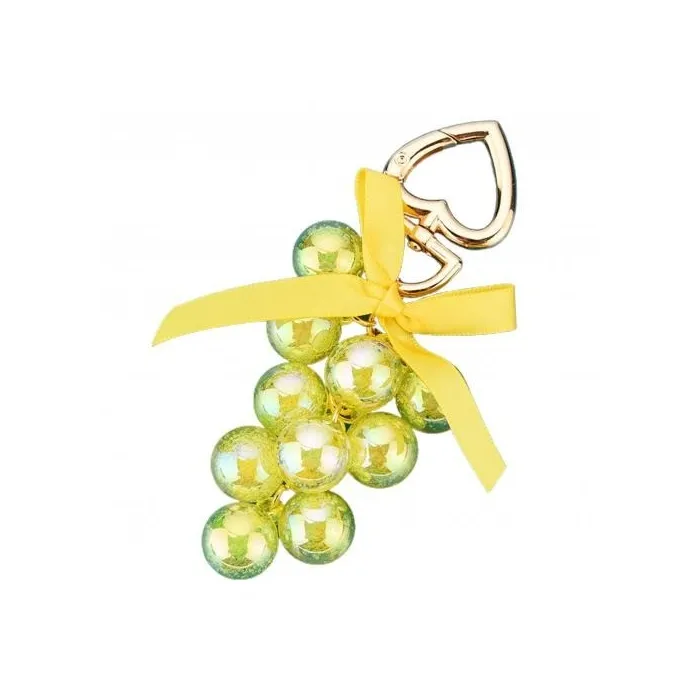 Crystal grapes - keychain with ribbon bowknotKeyrings