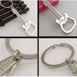 Guitar shaped bottle opener - metal keychainKeyrings