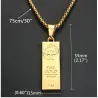 18K Gold bar pendant with necklace - 75cmNecklaces
