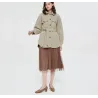 Vintage woolen beige jacket - with pockets / belt / buttonsJackets