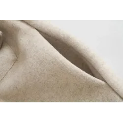 Vintage woolen beige jacket - with pockets / belt / buttonsJackets