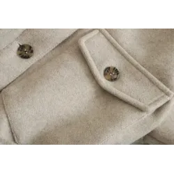 Vintage woolen beige jacket - with pockets / belt / buttonsJackets