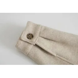 Vintage woolen beige jacket - with pockets / belt / buttonsJackets