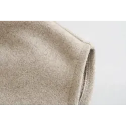 Vintage woolen beige jacket - with pockets / belt / buttonsJackets