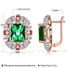 Luxurious oval stud earrings - with cubic zirconia - rose goldEarrings