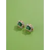 Luxurious oval stud earrings - with cubic zirconia - rose goldEarrings