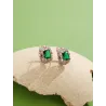 Luxurious oval stud earrings - with cubic zirconia - rose goldEarrings