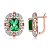 Luxurious oval stud earrings - with cubic zirconia - rose goldEarrings