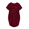 Fashionable vintage loose dress - with pockets / hearts printDresses