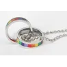Rainbow double rings pendant - stainless steel necklaceNecklaces