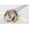 Rainbow double rings pendant - stainless steel necklaceNecklaces