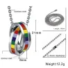 Rainbow double rings pendant - stainless steel necklaceNecklaces