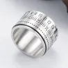 Titanium ring with arabic numerals & time rotating - calendarRings