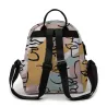 Trendy mini backpack - abstract line face printedBackpacks