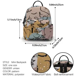 Trendy mini backpack - abstract line face printedBackpacks