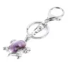 Keychain with turtle - natural crystal stoneKeyrings