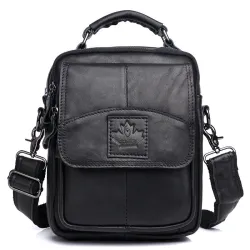 Luxurious crossbody bag - with zippers - genuine leatherBags