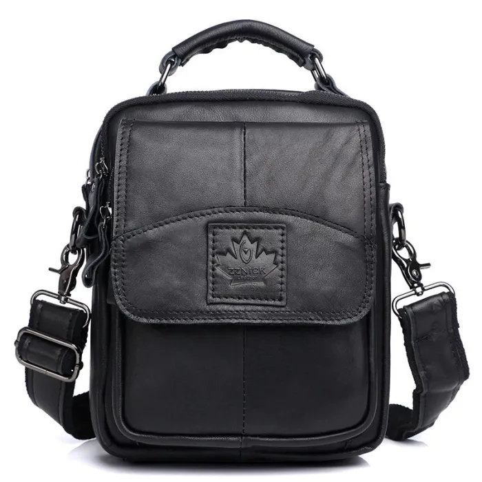 Luxurious crossbody bag - with zippers - genuine leatherBags