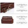 Luxurious crossbody bag - with zippers - genuine leatherBags