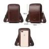 Vintage small shoulder bag - waist pack - genuine leather - flap designBags